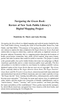 Cover page: Navigating the Green Book: Review of New York Public Library’s Digital Mapping Project