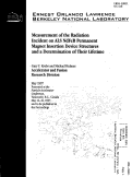 Cover page: Measurement of the radiation incident on ALS NbFeB permanent magnet insertion device structures and a determination of their lifetime