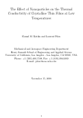 Cover page: The Effect of Nanoparticles on Thermal Conductivity of Nanocomposite Thin Films at Low Temperatures