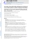 Cover page: Association of Personality Profiles with Depressive, Anxiety, and Cancer-related Symptoms in Patients Undergoing Chemotherapy.