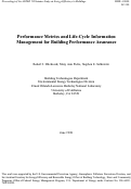 Cover page: Performance metrics and life-cycle information management for building 
performance assurance