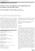 Cover page: Primary brain T-cell lymphoma of the lymphoblastic type presenting as altered mental status