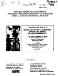 Cover page: WATER INFLOW INTO BOREHOLES DURING THE STRIPA HEATER EXPERIMENTS