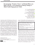 Cover page: Encouraging Positive Views of Mental Illness in High Schools: An Evaluation of Bring Change 2 Mind Youth Engagement Clubs.