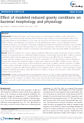 Cover page: Effect of modeled reduced gravity conditions on bacterial morphology and physiology