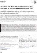 Cover page: Real-time detection of human telomerase DNA synthesis by multiplexed single-molecule FRET.