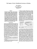 Cover page: The Impact of Letter Classification Learning on Reading