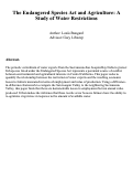 Cover page: The Endangered Species Act and Agriculture: AStudy of Water Restrictions