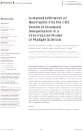 Cover page: Sustained Infiltration of Neutrophils Into the CNS Results in Increased Demyelination in a Viral-Induced Model of Multiple Sclerosis