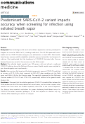 Cover page: Predominant SARS-CoV-2 variant impacts accuracy when screening for infection using exhaled breath vapor