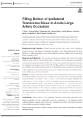 Cover page: Filling Defect of Ipsilateral Transverse Sinus in Acute Large Artery Occlusion.