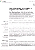 Cover page: Neural Correlates of Smartphone Dependence in Adolescents