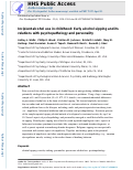 Cover page: Incipient alcohol use in childhood: Early alcohol sipping and its relations with psychopathology and personality