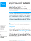 Cover page: A novel method for credit scoring based on feature transformation and ensemble model.