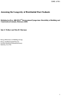 Cover page: Assessing the longevity of residential duct sealants