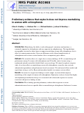 Cover page: Preliminary evidence that oxytocin does not improve mentalizing in women with schizophrenia