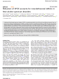 Cover page: Reduction of APOE accounts for neurobehavioral deficits in fetal alcohol spectrum disorders.