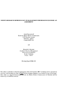 Cover page: Survey Research Methodology in Management Information Systems: An Assessment