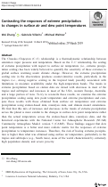 Cover page: Contrasting the responses of extreme precipitation to changes in surface air and dew point temperatures