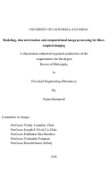 Cover page: Modeling, characterization and computational image processing for fiber- coupled imaging