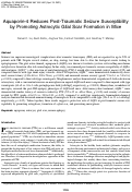 Cover page: Aquaporin-4 Reduces Post-Traumatic Seizure Susceptibility by Promoting Astrocytic Glial Scar Formation in Mice