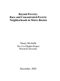 Cover page: Beyond Poverty: Race and Concentrated-Poverty Neighborhoods in Metro Boston