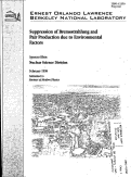 Cover page: Suppression of Bremsstrahlung and Pair Production due to Environmental Factors