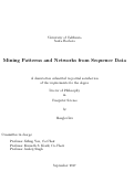 Cover page: Mining Patterns and Networks from Sequence Data