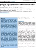 Cover page: Secondary syphilis presenting as leukocytoclastic vasculitis in a 61-year-old man