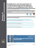 Cover page: Establishment and characterization of a multi-purpose large animal exposure chamber for investigating health effects.