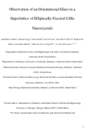 Cover page: Observation of an Orientational Glass in a Superlattice of Elliptically-Faceted CdSe Nanocrystals
