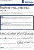 Cover page: Elevated cerebrovascular resistance index is associated with cognitive dysfunction in the very-old.