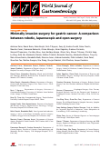 Cover page: Minimally invasive surgery for gastric cancer: A comparison between robotic, laparoscopic and open surgery