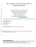 Cover page: The Accuracy of Citizen Science Data: A Quantitative Review