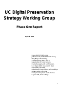 Cover page of UC Digital Preservation Strategy Working Group: Phase One Report