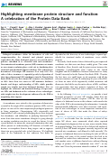 Cover page: Highlighting membrane protein structure and function: A&nbsp;celebration of the Protein Data Bank