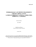 Cover page: Hydrogeology and tritium transport in Chicken Creek Canyon, Lawrence Berkeley National 
Laboratory, Berkeley, California