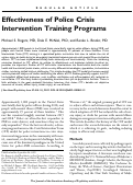 Cover page: Effectiveness of Police Crisis Intervention Training Programs.