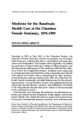 Cover page: Medicine for the Rosebuds: Health Care at the Cherokee Female Seminary, 1876–1909