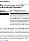 Cover page: Precise electrical gating of the single-molecule Mizoroki-Heck reaction