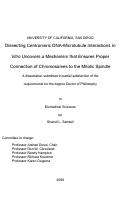 Cover page: Dissecting centromeric DNA-microtubule interactions In vitro uncovers a mechanism that ensures proper connection of chromosomes to the mitotic spindle