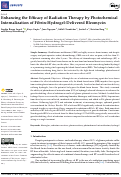 Cover page: Enhancing the Efficacy of Radiation Therapy by Photochemical Internalization of Fibrin-Hydrogel-Delivered Bleomycin.