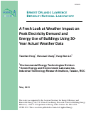 Cover page: A Fresh Look at Weather Impact on Peak Electricity Demand and Energy Use of Buildings Using 30-Year Actual Weather Data