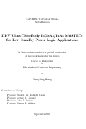 Cover page: III-V Ultra-Thin-Body InGaAs/InAs MOSFETs for Low Standby Power Logic Applications