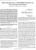 Cover page: Blind identification of FIR MIMO channels by decorrelating subchannels