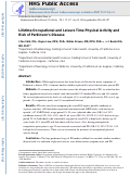 Cover page: Lifetime occupational and leisure time physical activity and risk of Parkinson's disease.