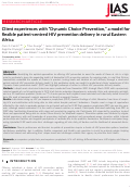 Cover page: Client experiences with “Dynamic Choice Prevention,” a model for flexible patient‐centred HIV prevention delivery in rural Eastern Africa