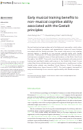 Cover page: Early musical training benefits to non-musical cognitive ability associated with the Gestalt principles.