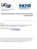 Cover page: United States Military Tobacco Policy Research: A White Paper