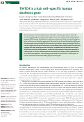 Cover page: TMTC4 is a hair cell-specific human deafness gene.